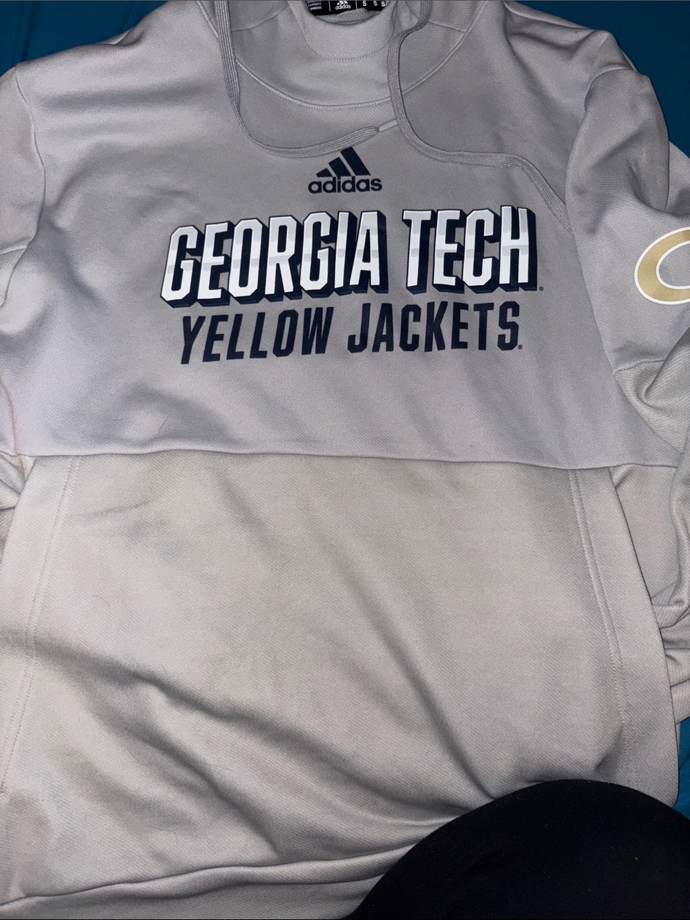 adidas Georgia Tech Yellow Jackets Kids Pullover Hoodie - Light Gray